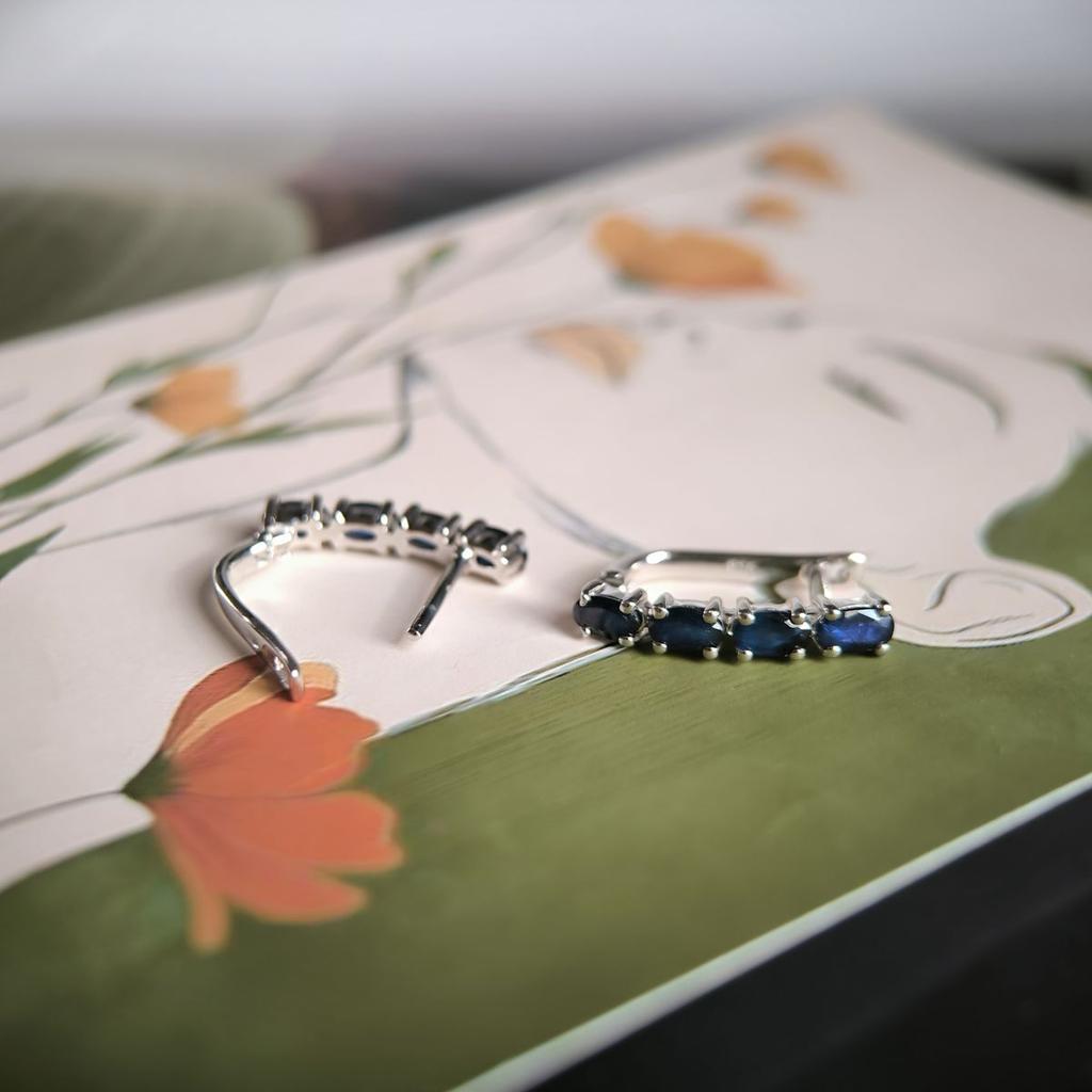Silver Earrings with Natural Sapphire 2.275ct (2178781)
