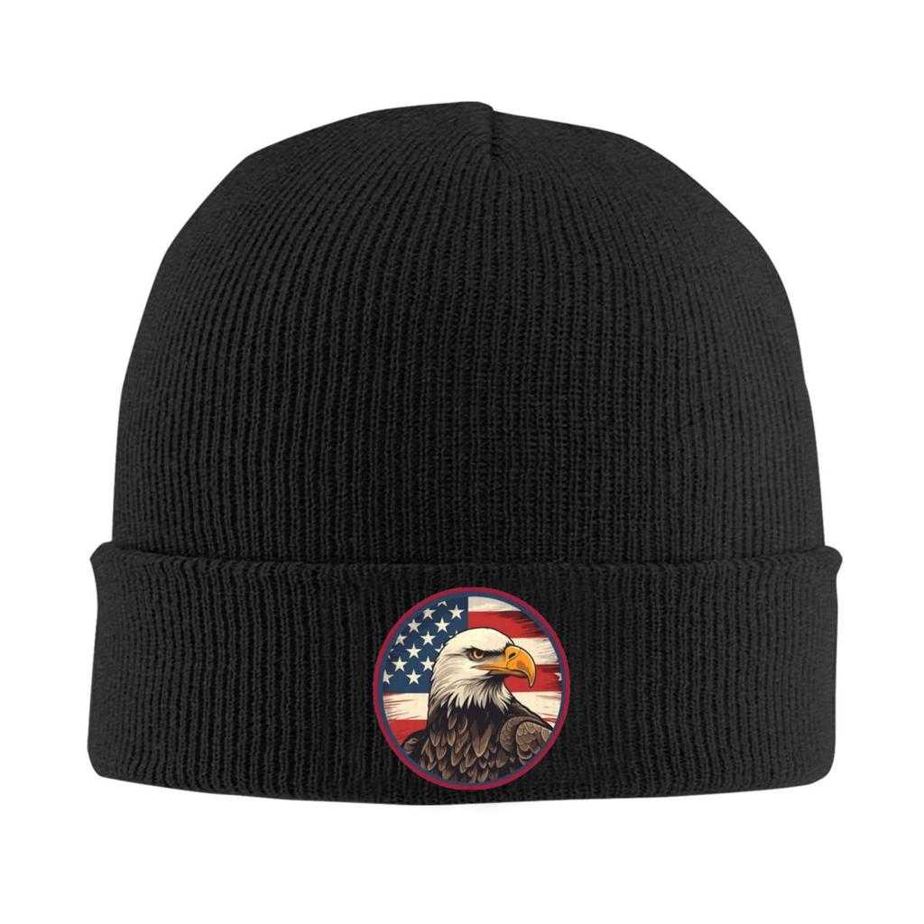 Warme Strickmütze mit Adler-Print Winter-Strickmütze Beanie Mütze Skullies Beanies Hip Hop Mützen für Unisex