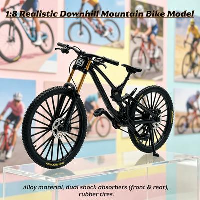 Mini 1:8 Scale Diecast Mountain Bike Model Downhill Bicycle Ornament for Kids Adults Collection
