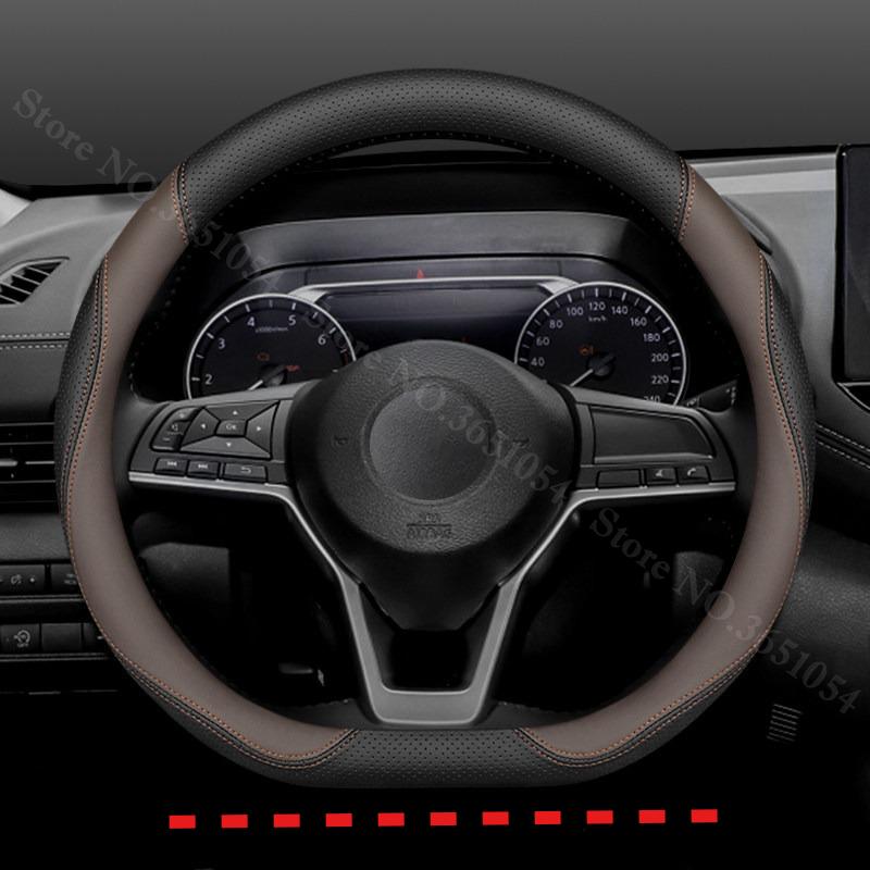 Breathable Napa Leather Car Steering Wheel Cover Non-Slip Car Handle Covers For Nissan Sylphy Qashqai Altima X-Trail Rogue