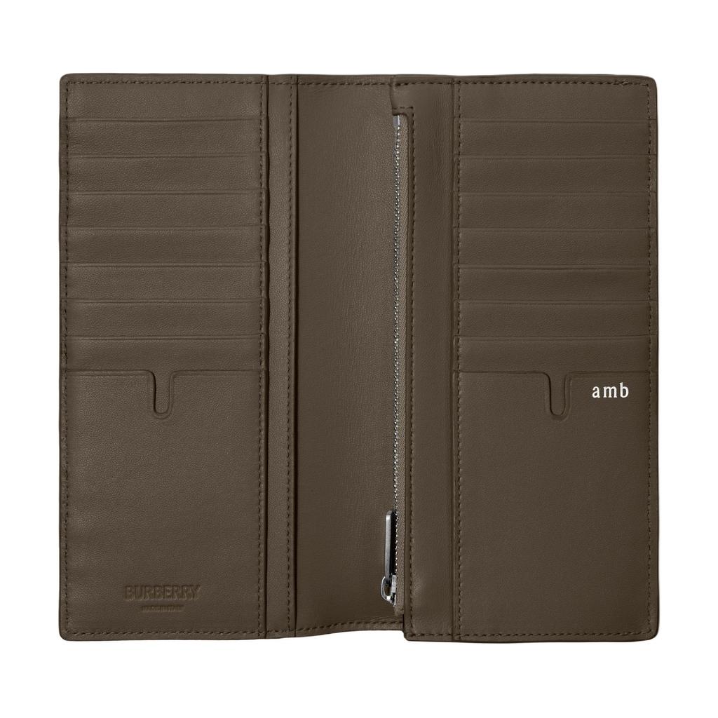 Burberry Vintage Check Bifold Long Wallet Beige Multi Textured Leather Card Holder for Men Women Daily Travel 80919211