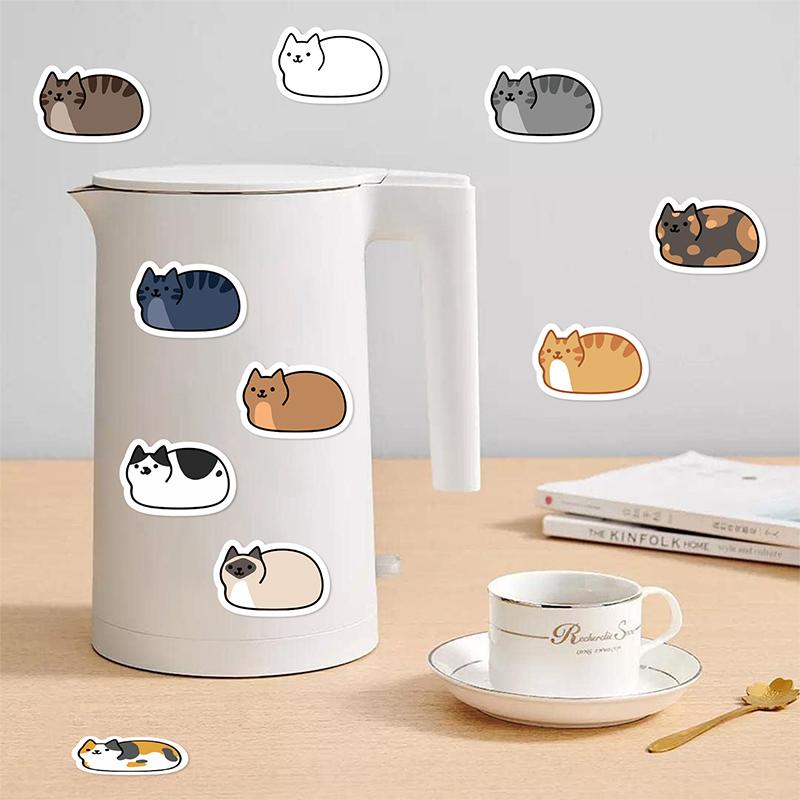 Cute 500Pcs Kawaii Cartoon Cat Tuo Tuo Roll Stickers Skateboard Laptop Luggage Skateboard Phone Gift Waterproof Phone Cute Sticker