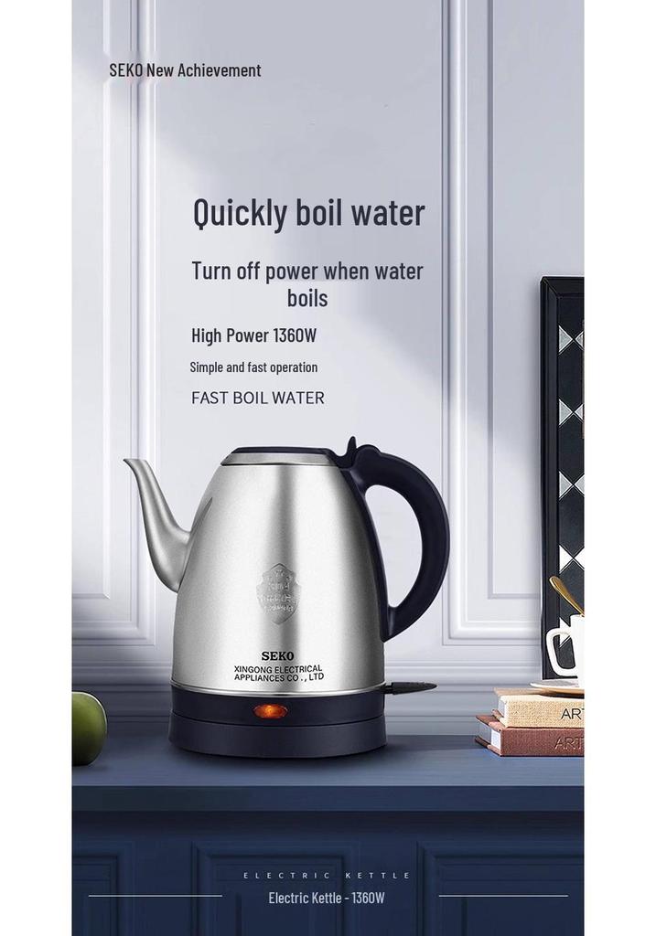 Xin Gong S29 Electric Stainless Steel Kettle with Auto Shut-off for Home Use, Tea Making, and Water Boiling