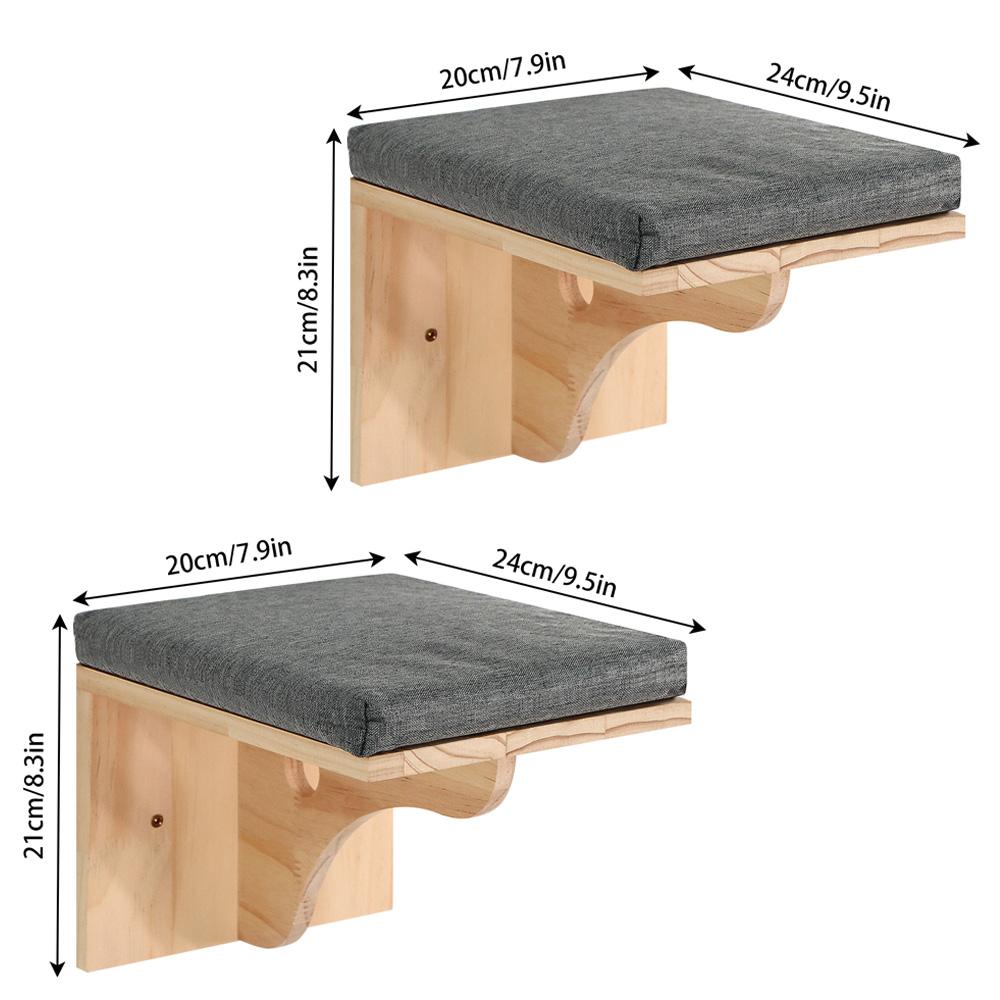 Wall Mounted Cat Shelf Bed with Soft Cushion Cat Perch Indoor Cat Furniture for Kittens & Adult Cats Climbing Sleeping & Playing