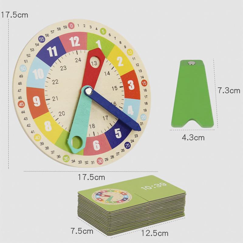 Children Montessori Clock Educational Toys Hour Minute Second Cognition Matching Puzzle Toys Kids Early Learning Teaching Aid