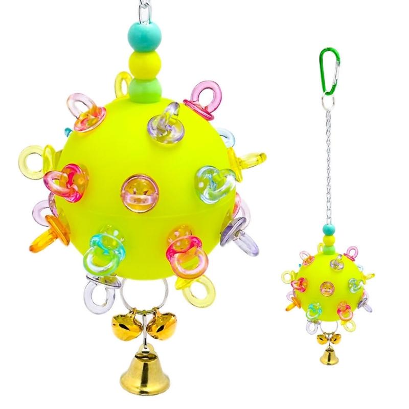 Juguete Colgante Colorido para Pájaros Bola de Goma Masticable Juguete Masticable para Loros Para la Jaula de Loros Enriquecimiento y Entretenimiento