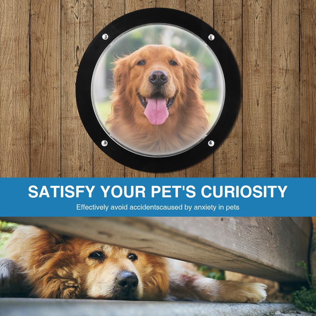 NEW Dog Fence Window ClearAcrylic Dome View Dog Porthole Window Pet Peek Window for Doggie/Cat/Horse Outside Playground Garden