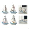 Mini Sailboat Model Beach Nautical Decorative Crafts Table Ornament Home Decor for Housewarming