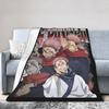 Ryomen Sukuna Jujutsu Kaisen Super Warm Blanket Students Plush Throw Blanket Fluffy Outdoor Flannel Bedspread Sofa Bed Cover
