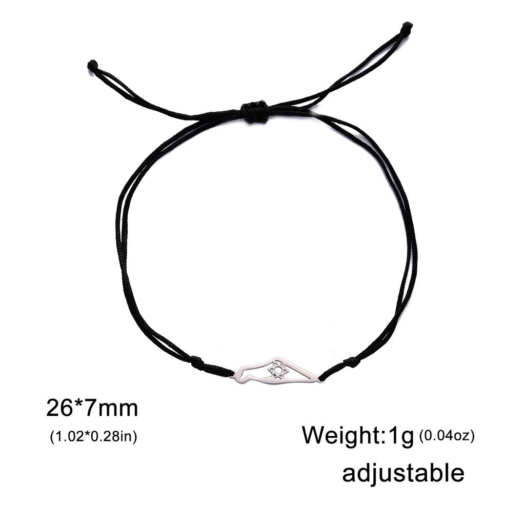 Stainless Steel Je Star of David Charm Bracelet Women Men Adjustable Hexagram Map Bracelets Amulet Jewelry Wholesale