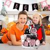 13Pcs/set Halloween Tiered Tray Set Wooden Boo Ghost Themed Centerpieces Sign Halloween Ornaments for Fireplace Shelf
