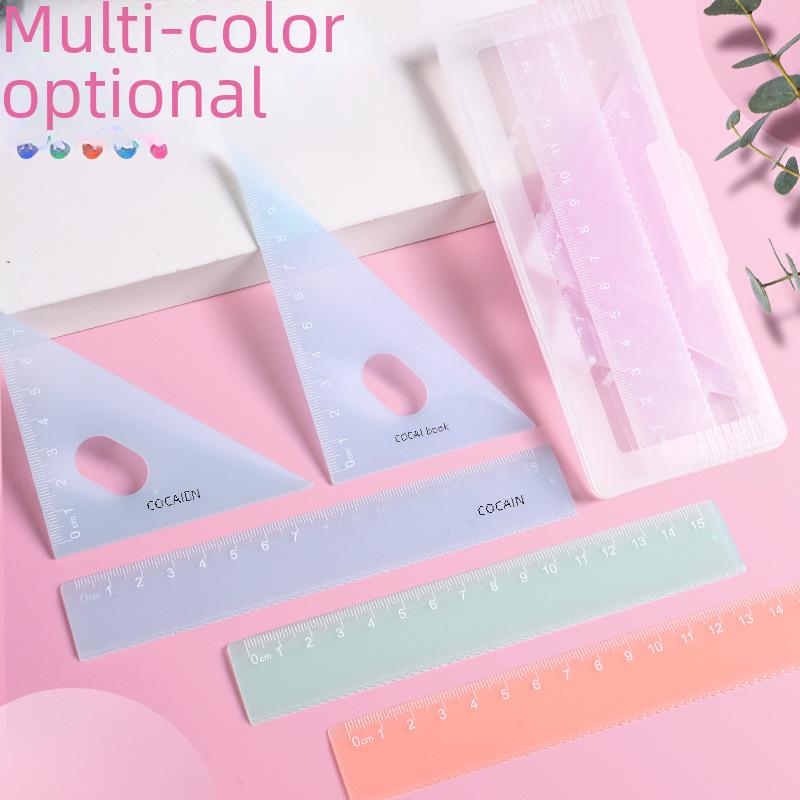 "Uroczy Czteroczęściowy Zestaw Linijek dla Uczniów Gimnazjum - Pudełkowe Artykuły Papiernicze, Opcja z Własnym Logo"