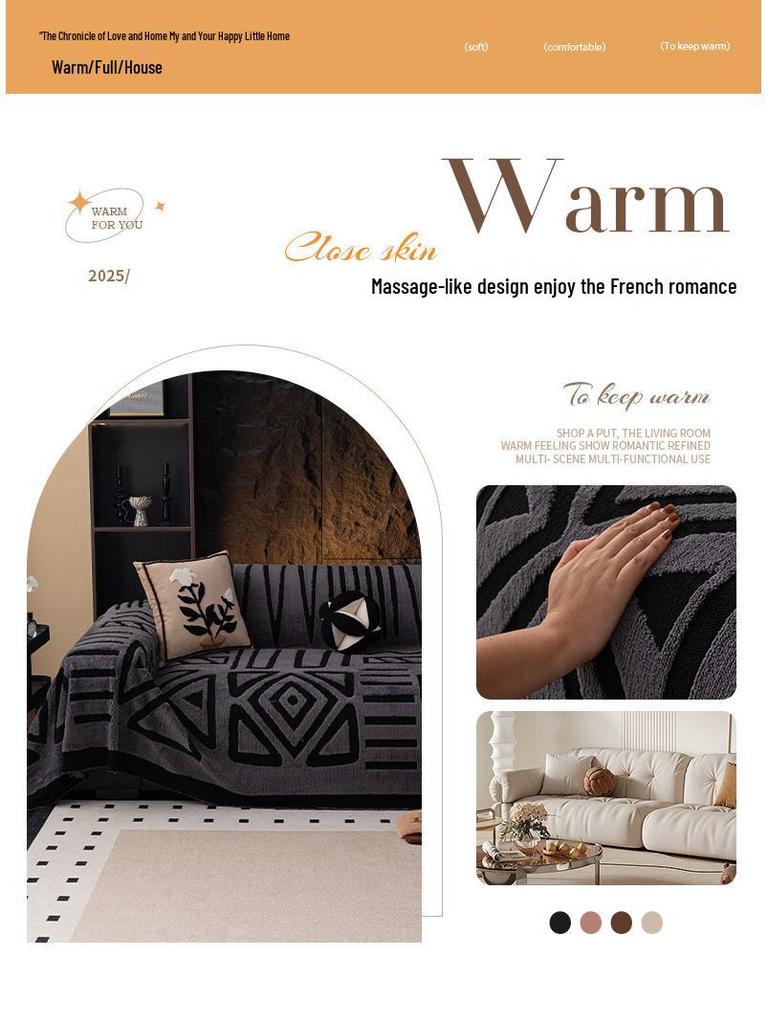 Chenille Universal Sofa Slipcover - Dustproof & All-Season Protection