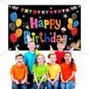 2D Colorful Happy Birthday Balloon Photo Backdrop