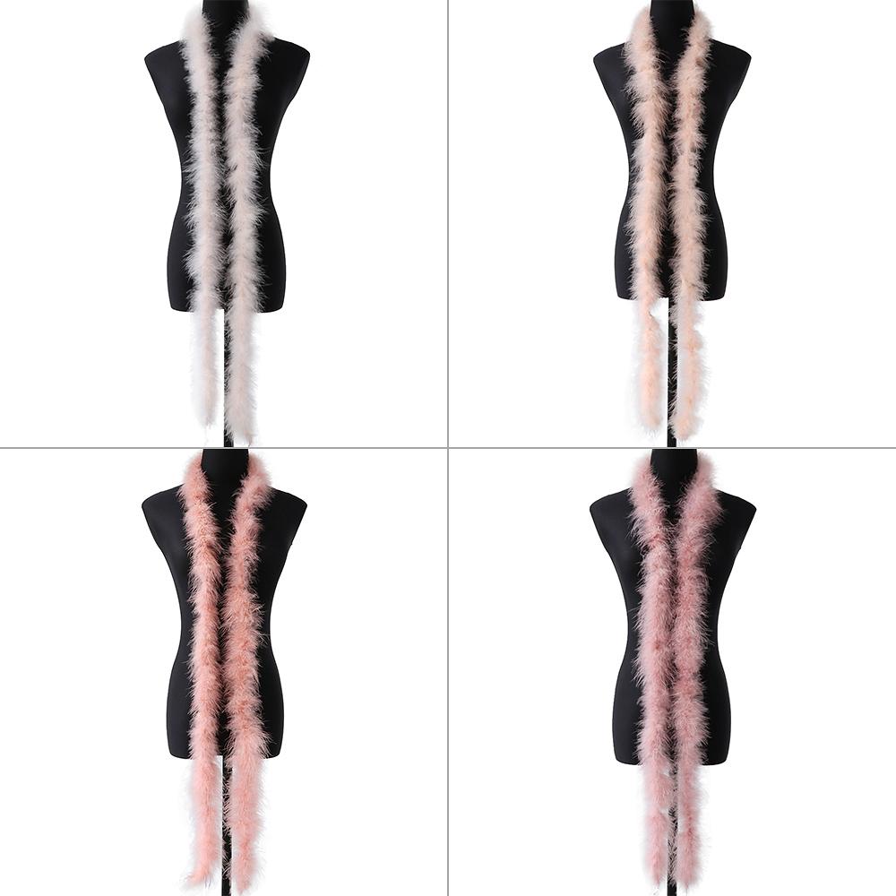 2Meters Baby Pink Marabou Feather Boa Turkey Feathers Ribbon Shawl For Wedding Dress Making Decoration Plumes Crafts