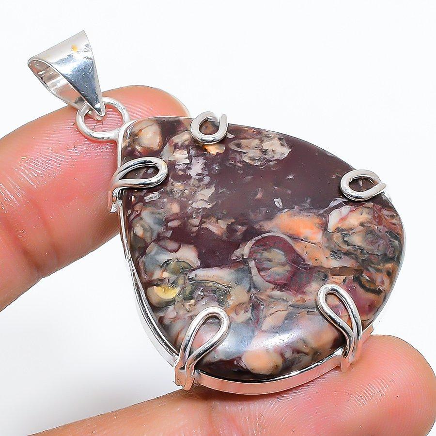 

Подвеска ручной работы в этническом стиле с драгоценными камнями из яшмы и бабочки 2,05 дюйма VR-3740