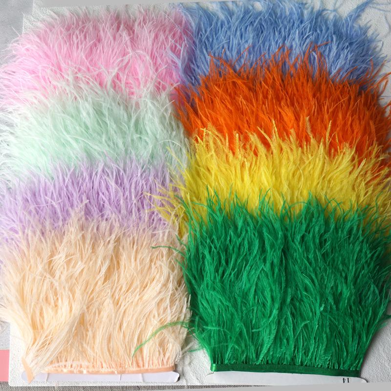 Feather Cloth Strip 10-15Cm Ostrich Hair Cloth Edge Dress Latin Dance Dress Skirt Decoration Clothing Accessories Lace