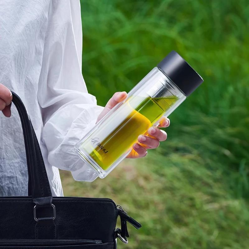 Sticlă de Apă cu Infuzor de Ceai și Capac Magnetic pentru Cană, Rezistentă la Căldură, Cană de Apă Portabilă, Etanșă, Cană de Ceai pentru Birou, Gospodărie