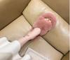 Fashion Fashion One Word Thick Fur Slippers Double Fur Slippers Casual Home Cotton Shoes for Women Flat Plush Cross Straps Slippers2024