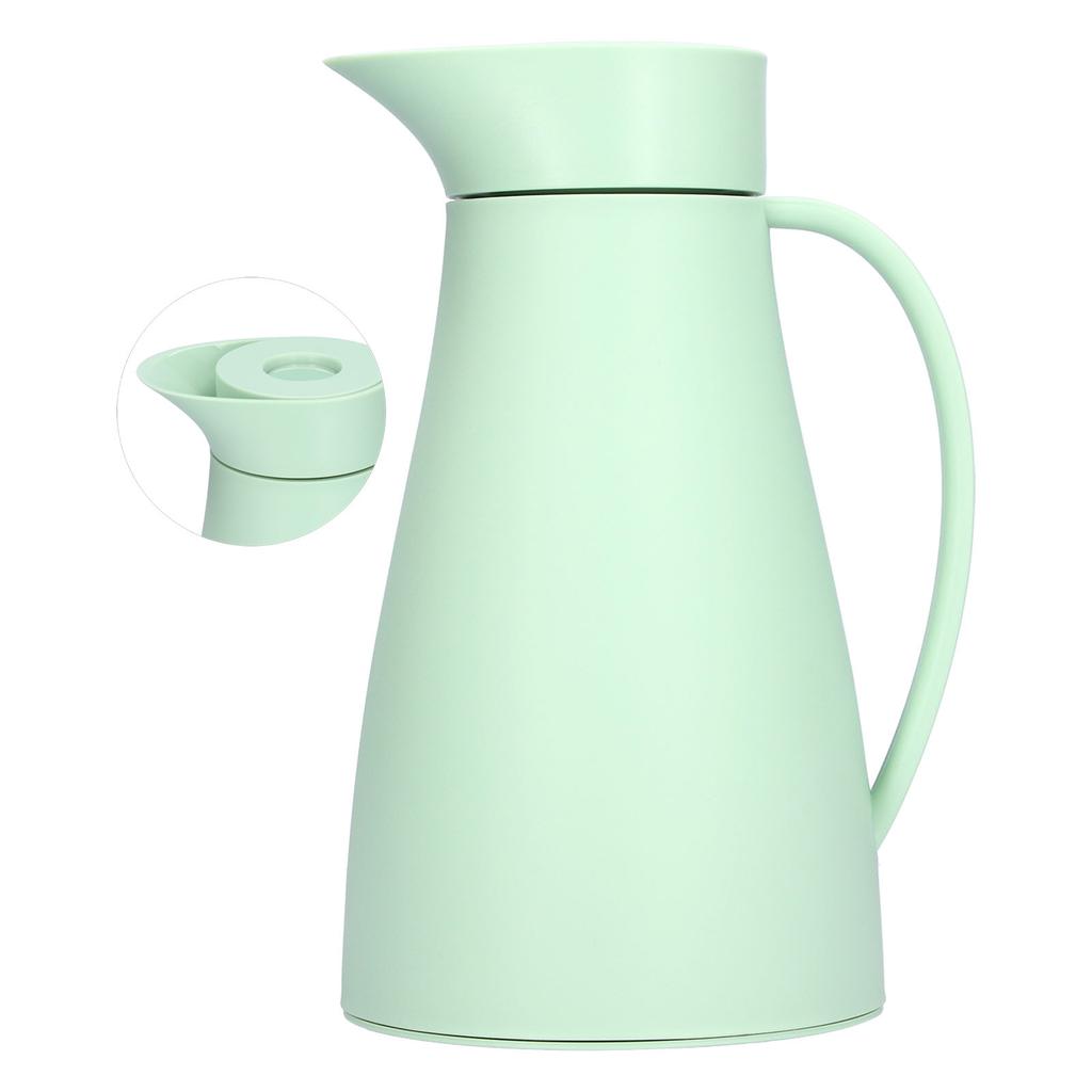 Thermal Kettle with Lid Glass Liner 1000ml Double Walled Insulation Pot for Coffee Tea Drink Green