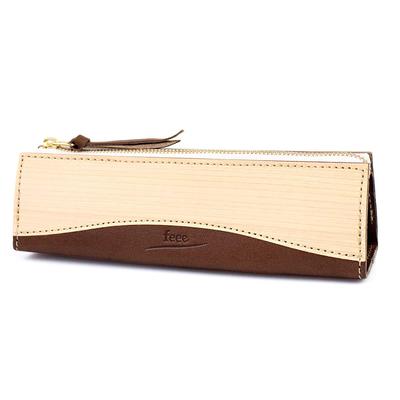 Feee Stifteetui für Männer und Echtes Tochigi-Leder x Natürlicher Bleistift Dreieckiger Stift Hergestellt in Japan [Fee] Damen, Leder, Holz, Etui, Etui, [FE-3207]