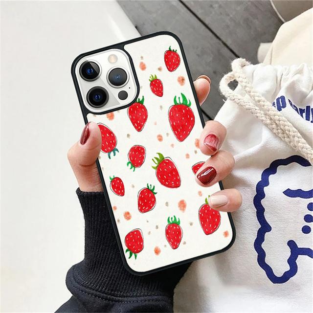 Pink Cherries Cherry Strawberry Cover For iPhone 17 Air 15 16 14 13 12 Pro Max 11 Pro Max Plus Phone Case Coque