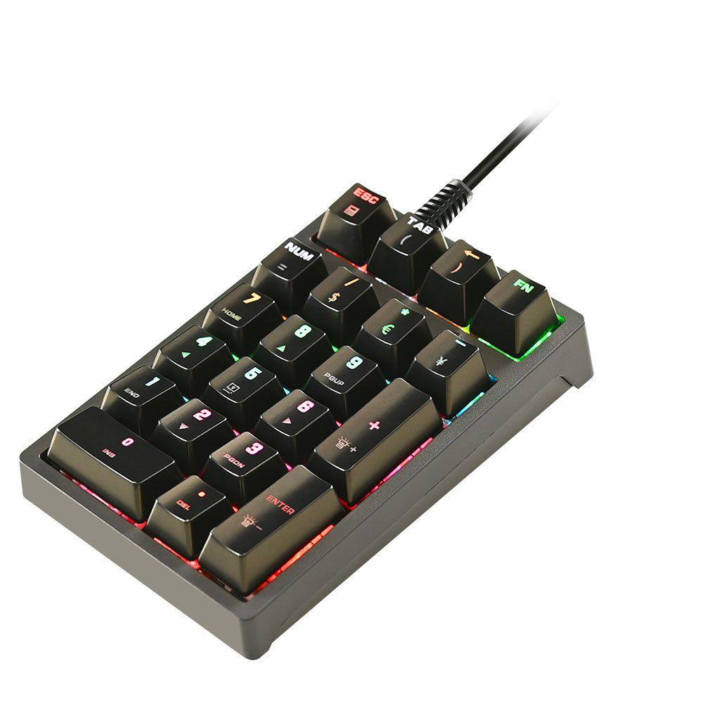 

Ноутбук RGB подсветка 21 клавиша Цифровая клавиатура Цифровая клавиатура Numpad Учетная клавиатура