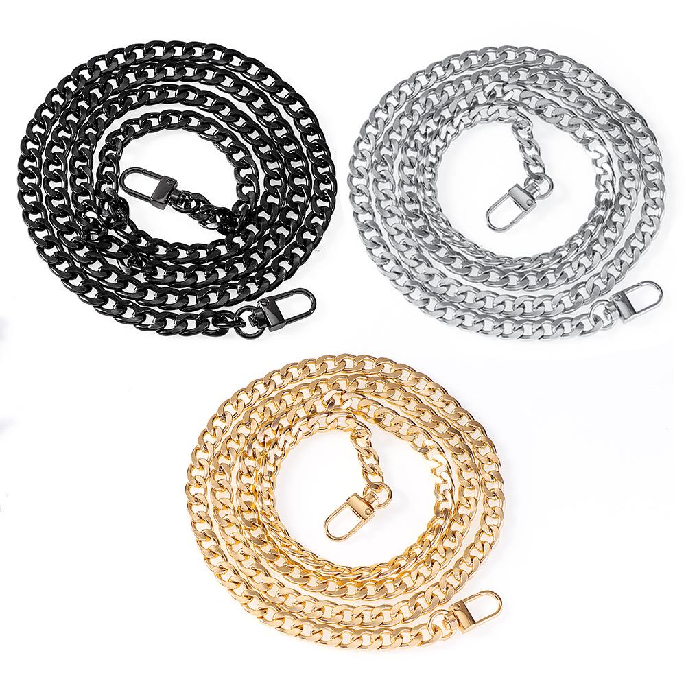 120cm Lange Metallkette für DIY-Schmuck: Flaches rundes galvanisiertes Aluminium für Umhängetaschen oder Gepäck