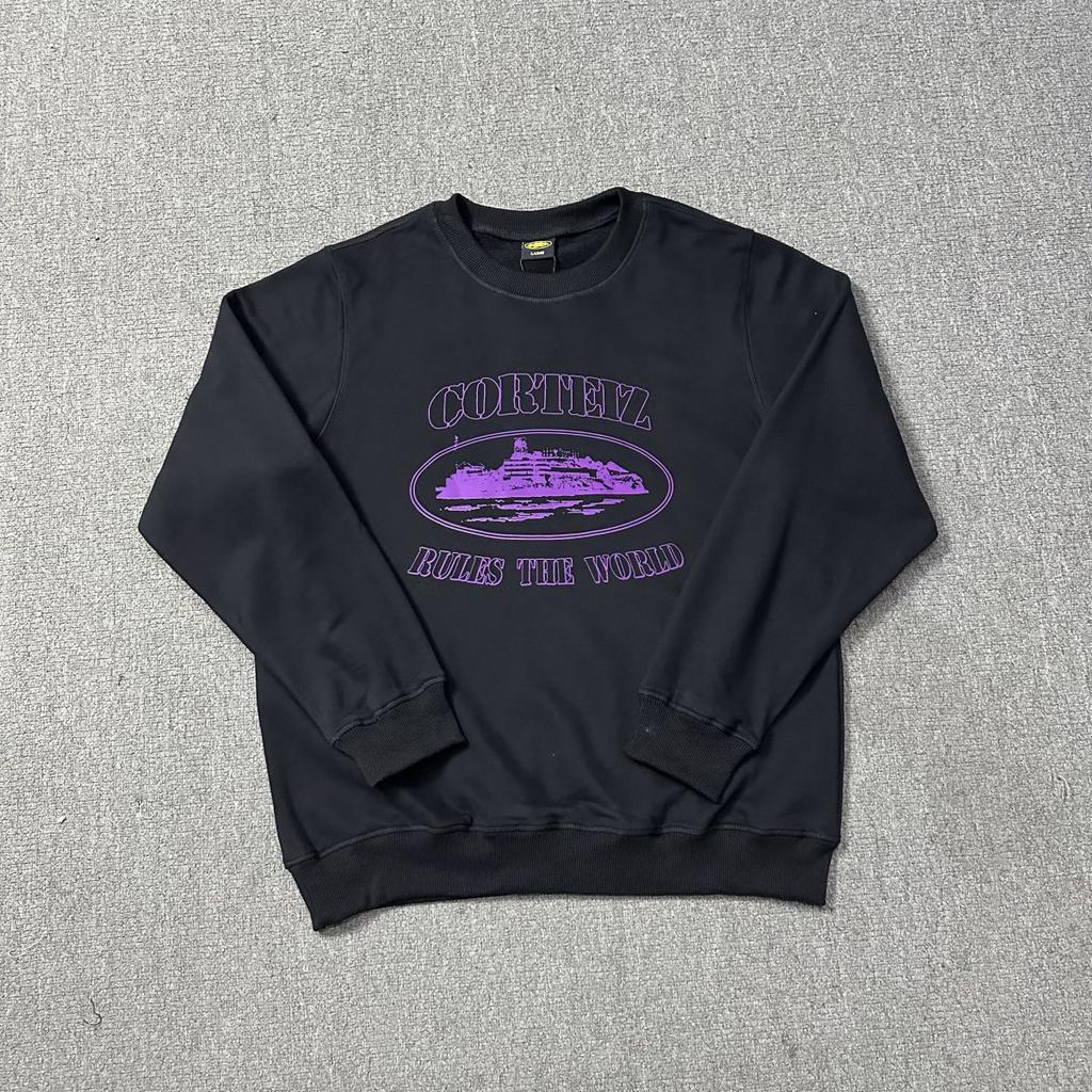 Alcatraz CORTEIZ Classic Alphabet Print Crew Neck Sweater Loose Casual Men's and Women's Couples Long Sleeve Hoodie