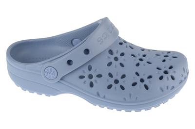 Classic Floral Cut Out Clog Kids , for Girl Blue Slides