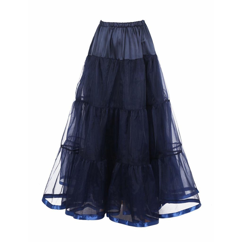 Damen Schicht-Netz-Unterrock A-Linie Tüll-Unterrock Elastischer Bund Mehrstufiges Design für Kleider Ballkleider