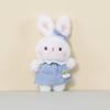 Cute Bunny Plush Toy With Overalls For Car Rearview Mirror Decor