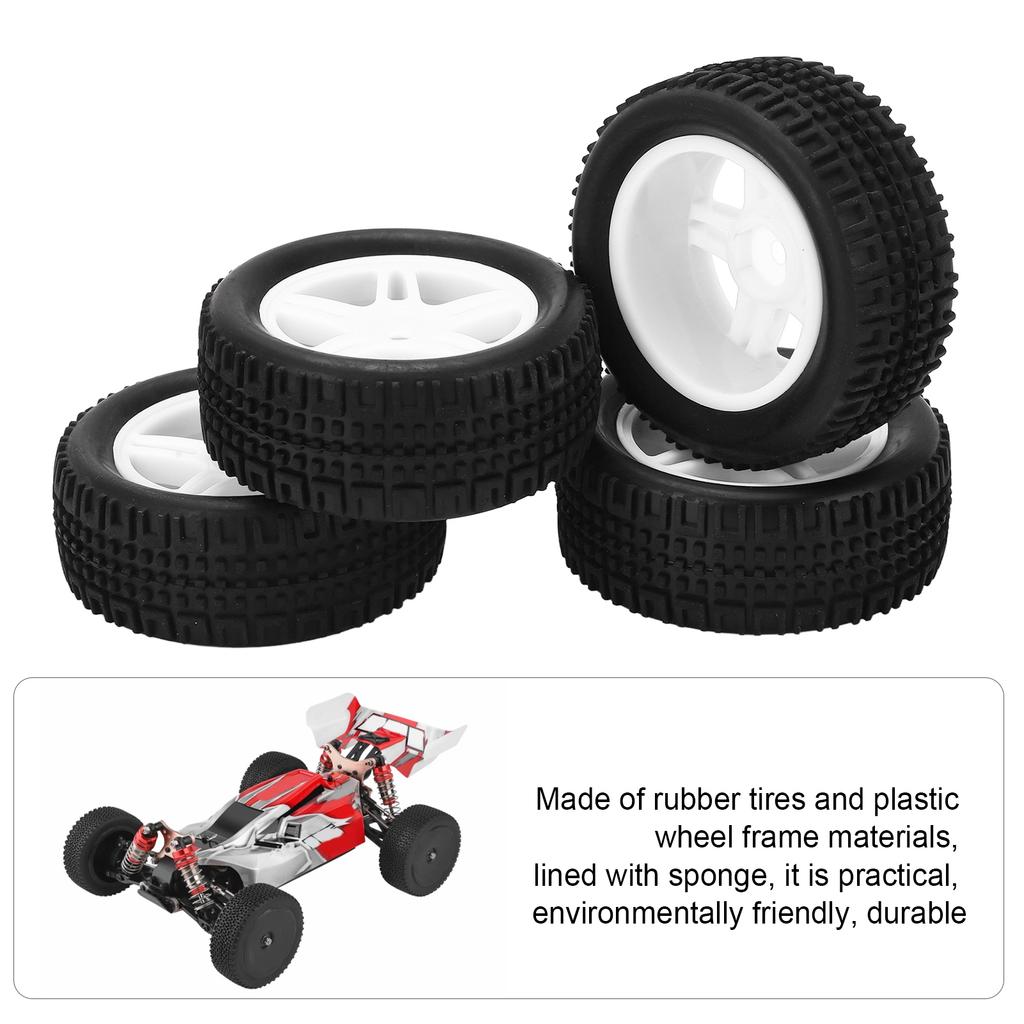 4PCS 75mm RC Car Tire U Type Rubber RC Vehicle Wheel Remote Control Car Tire for   144001 1Celsius14 RC Car