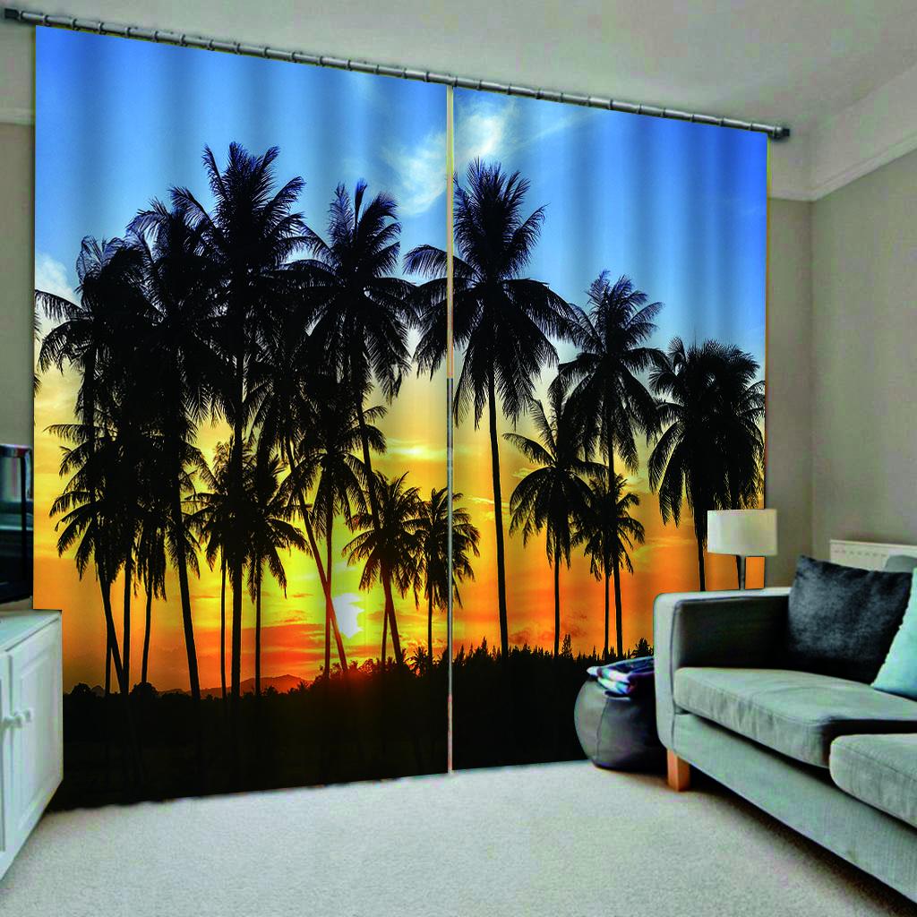 Natura Senery Tramonto Spiaggia Cielo Mare Oceano Finestra Tenda Persiane Per Soggiorno Bambini Camera Da Letto Bagno Cucina Porta Decorazione Per La Casa 2 Pezzi