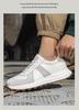 Men's White Breathable Thick-Soled Platform Sneakers - Discreet 8cm Height Boost Casual Dad Shoes