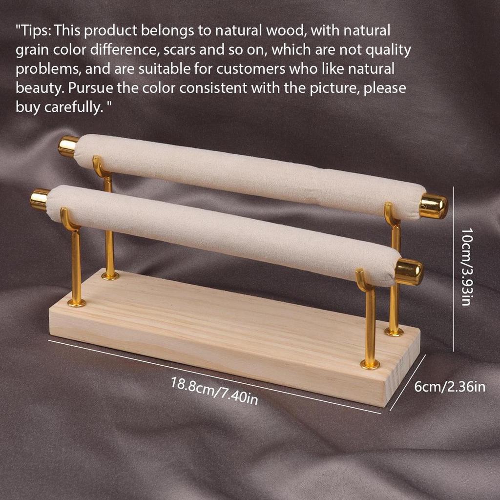 Présentoir à Bijoux Beige Démontable à Étages et Support de Rangement