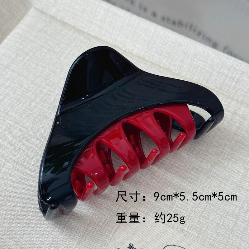 Black & Red Large Hair Claw Clip, Strong Hold Acrylic Jaw Clip, Fashion Hair Accessory for Thick Hair Women Daily Styling