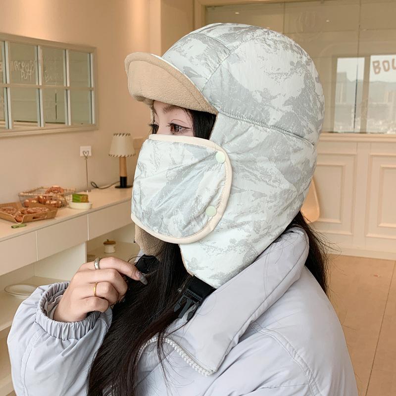 Men And Women Can Wear Lei Feng Hats, Masks Are Integrated, Windproof, Cold-Proof And Warm In Winter, Cycling Outdoor Ski Caps, Northeast Hats