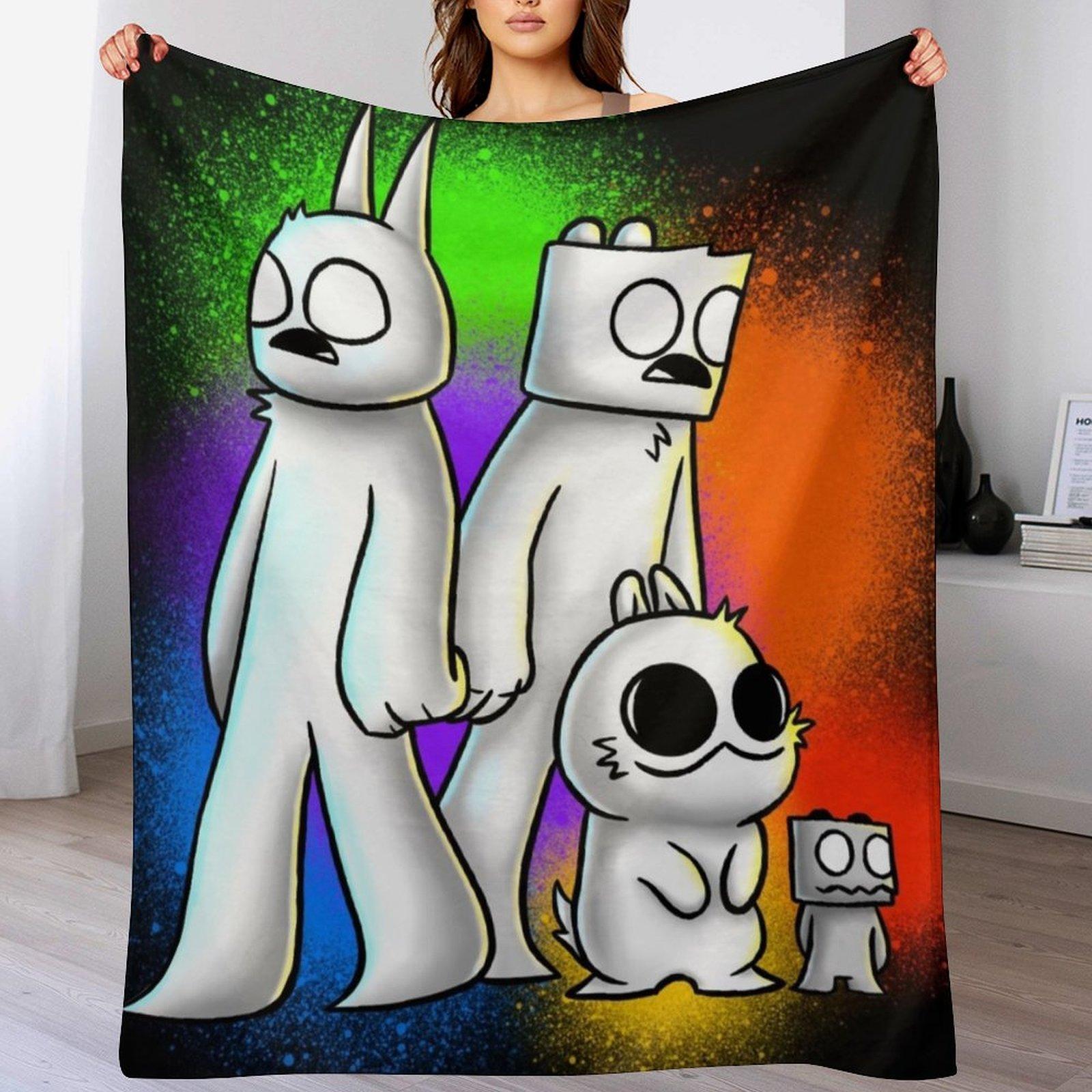 

GibThom Jack Bip and Little guy Over colors Throw Blanket valentine gift ideas warm for winter anime Blankets 102x76cm(40x30in)