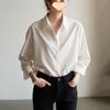 Women Shirt Classic Chiffon Blouse  Plus Size Loose Long Sleeve Shirt Lady Simple Style Tops Female Clothes