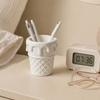 Nostalgie 3D Printed Ice Cream Cone Pen Holder, Waffle Base And Drip Top Desk Organizer, Multi-functional Pencil Cup for Pens, Marker, Makeup Brushes