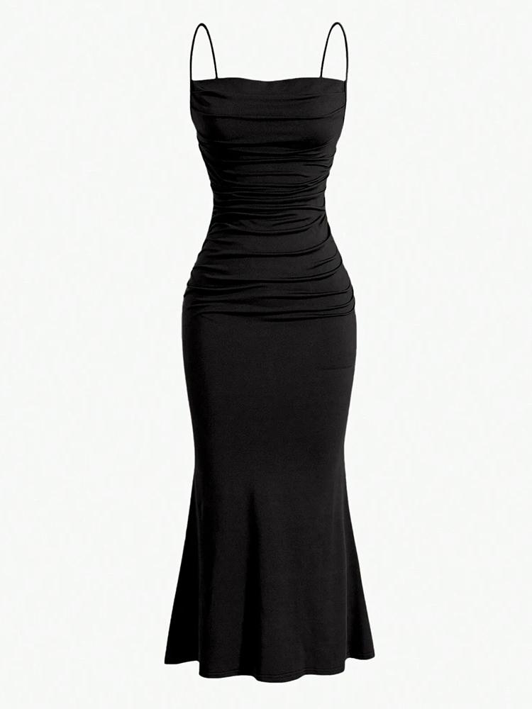 Summer Women's Dresses Elegant Fitting Slim Strap Dress Female Fashion Party Dresses