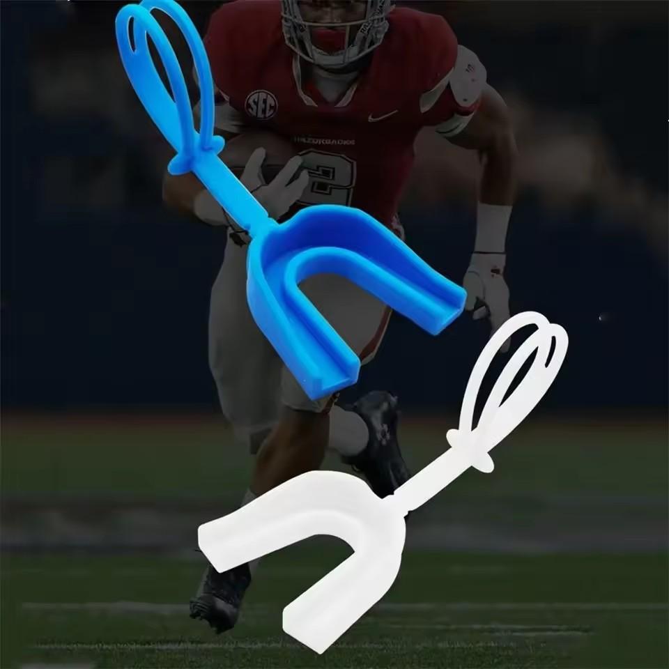 Sports Mouthguard Football Mouth Guard with Straps Mouth Protector Braces Mouthguard for Football Hockey Boxing MMA Basketball