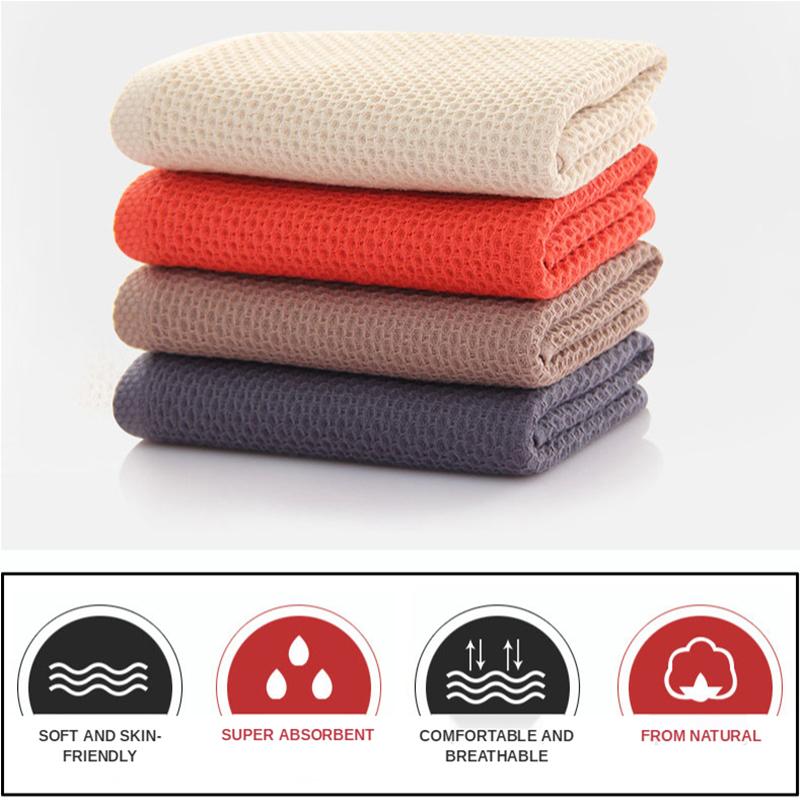 Honeycomb Waffle Cotton Towel for Aldult Super Absorption Soft Waffle Bath Towel , Buy 2 Bath Towels Get 1 Free Hand Towel