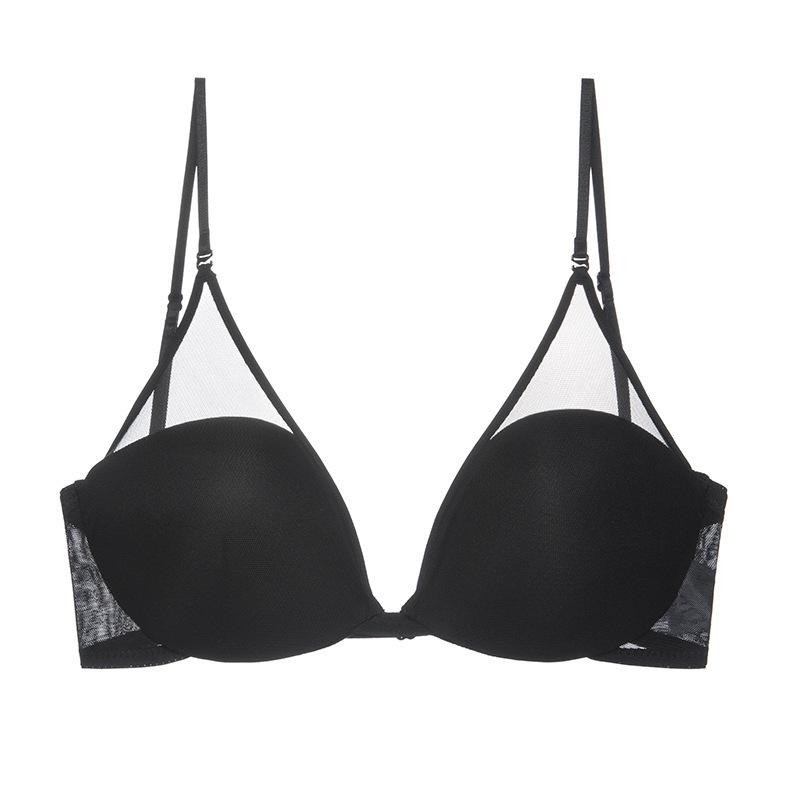 Reggiseno Lingerie Sexy in Rete con Scollo all'americana Francese - Valorizza il Seno Piccolo, Scollo a U, Splendido Design sulla Schiena