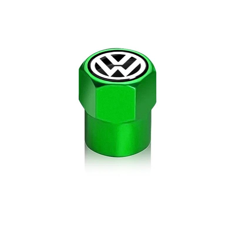 

For Volkswagen 4Pcs Car Tire Valve caps Emblem metal Cap Case accessories Car Styling For Volkswagen MK6 MK5 MK4 MK7 Golf-4 5 6 зелёный