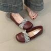Retro Mary Jane shoes femininity elegant simple round head shallow mouth soft sole ballet shoes