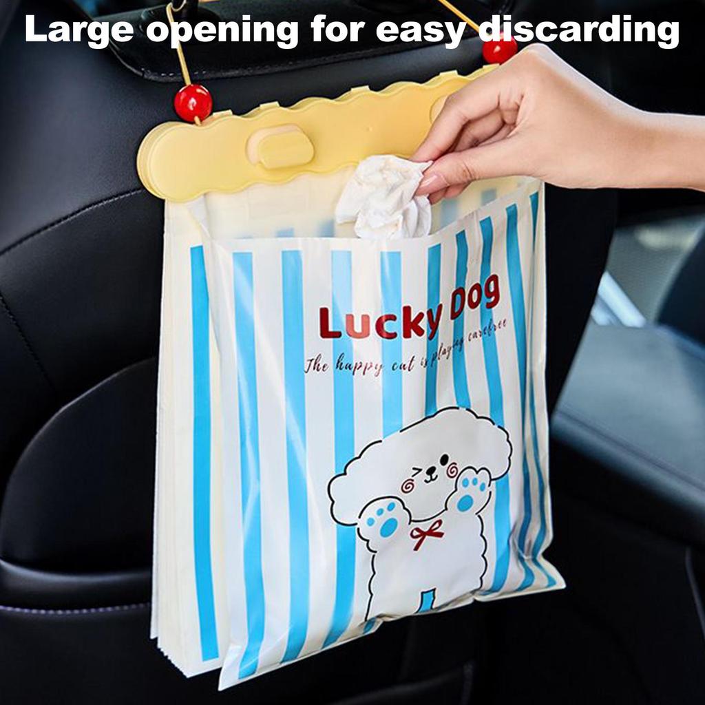 20PCS Dog Design Car Trash Bags, Leak-Proof Back Seat Waste Pouch for SUV RV Interior, Travel Camping Outdoor Auto Garbage Bag