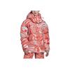 adidas Hooded Logo Print Drawstring Cotton Jacket Women Jacket Orange HI6087