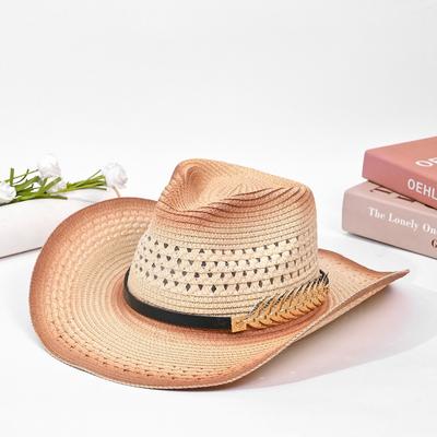 Featured New Western Cowboy Hat Children's Outdoor Sunshade Sunscreen Straw Sun Hat